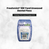 FreshMint 100 Yard Unwaxed Dental Floss 72's units/cs