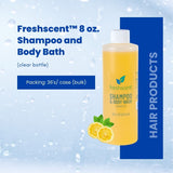 FreshScent 8 oz. Shampoo and Body Bath (clear bottle) 36's units/cs