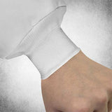 PREM. SHORT COUNTER Coat Dome Closure Knit Cuffs No Pockets 100% Poly Color White sizes XS-XL 3/Pack