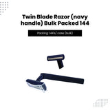 FreshScent Twin Blade Razor (navy handle) Bulk Packed