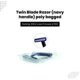 FreshScent Twin Blade Razor (navy handle) poly bagged