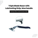 FreshScent Triple Blade Razor with Lubricating Strip, blue handle