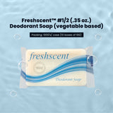 FreshScent #3/4 (.52 oz.) Deodorant Soap (vegetable based) 1000's units/cs