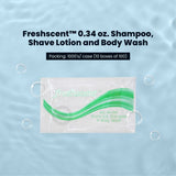 FreshScent 0.34 oz. Shampoo, Shave Lotion and Body Wash 1000's units/cs