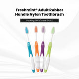 FreshMint Adult Rubber Handle Nylon Toothbrush 144's units/cs