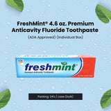 FreshMint 4.6 oz. Premium Anticavity Fluoride Toothpaste (ADA Approved) (Individual Box) 24's units/cs