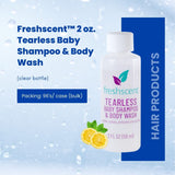 FreshScent 2 oz. Tearless Baby Shampoo & Body Wash (clear bottle) 96's units/cs