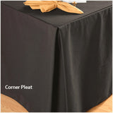 Fitted 8 ft. Rectangular Table Covers Box Style Size 96"x30" Pleated Corners Black 12/Pack