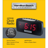 Hamilton Beach Clock radio, 1.2" LED display, Dimmer Feature, Snooze, AM/FM , PM Indicator, Snooze, Alarm On Indicator 6/Pack