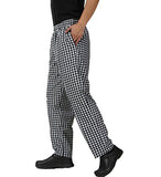 STD. Chef Pant RUGBY Style Elastic Waist Band Color Black or Woven Checker sizes XS-XL