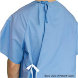 Premium Patient Gown Style Overlapping with Back Ties Fabric 4.2oz Twill Poplin 65/35 Poly/Cotton Color PETROL BLUE 