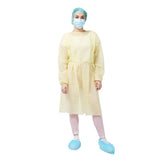 ISOLATION Gown Fluid Resistant Level 2 Knit Cuffs Multi-Use Fabric 3.1oz 99/1 P/C Color Yellow