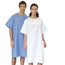 Premium Patient Gown Style Overlapping with Back Ties Fabric 4.2oz Twill Poplin 65/35 Poly/Cotton Color PETROL BLUE 6's/ Pack