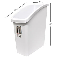 Under Sink Wastebasket Dimension 15"x8"x18" Color White